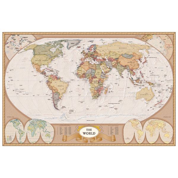 Poster World Map – Antique World Map with Accessory Item