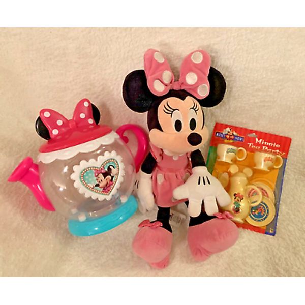 Minnie Mouse Terrific Teapot (empty) / Disneys Plush Minnie Mouse & NOS Tea Set