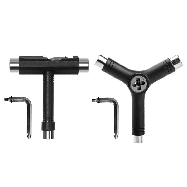 JZK Set of 2 multifunctional portable T Y skate tools with Allen wrench for skateboard longboard roller skate penny scooter