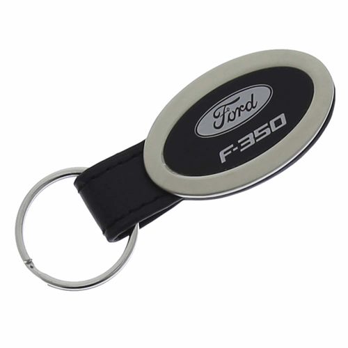 AU-TOMOTIVE GOLD Oval Key Chain for Ford F-350 (Black)