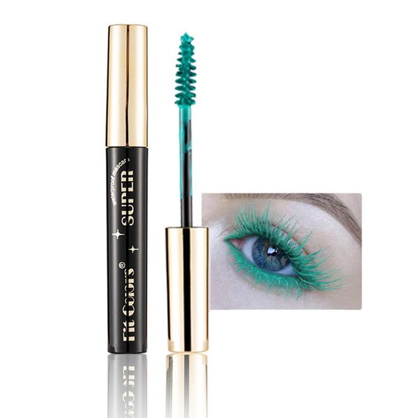 Bunt Wimperntusche Wasserfest Mascara Grün, Volumen, Langlebig, Wischfest für Halloween Weihnachten Bühne Kostümspiel Natürlich Augen Make-up, Mascara Lange Wimpern