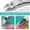 7Pc Cuticle Nipper Pusher Ingrown Toe Nail Lifter Clipper Pedicure Care Tools