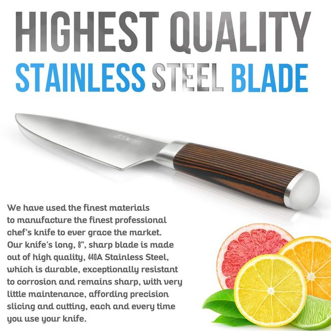 Kitchen Knife Chef Knife 8 Inch German High Carbon Stainless Steel  Ultra-Sharp