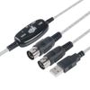 USB IN-OUT MIDI Interface Cable Converter to PC Music Keyboard Adapter Cord