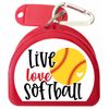 Softball Mouthguard Case with Carabiner & ID Tag (Red)