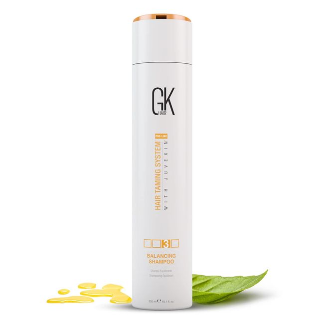 GK HAIR Global Keratin Balancing Shampoo (300ml/10.1 Fl Oz) For Oily & Color Treated Hair Deep Cleansing, Restores pH Levels Ideal for Over-Processed and Environmentally Stressed Hair