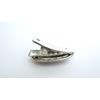 Extra tiny small silver metal native celtic alligator hair clip (set of two)