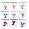 Glitter Acrylic Letter Y Keyring/Bag Charm (Gold)