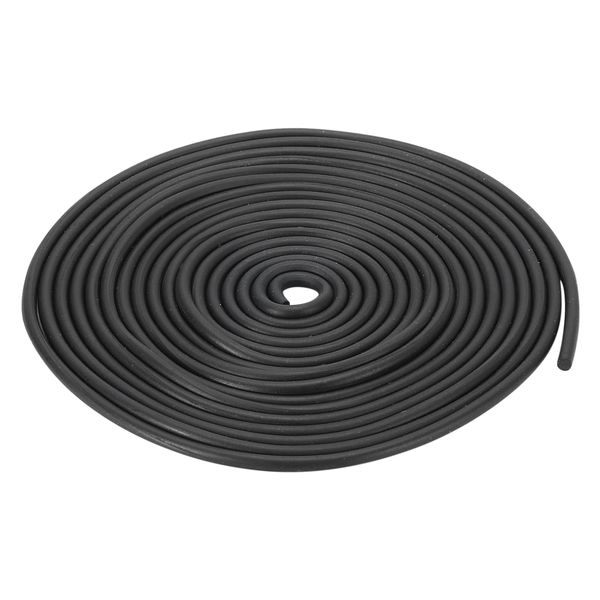 sourcing map Nitrile Rubber Round Seal Strip, 2mm(5/64") Diameter 2 Meters (6.56Ft) Long Hard Solid Rubber Weather Stripping for DIY Gasket, Industrial Equipment, and Furniture