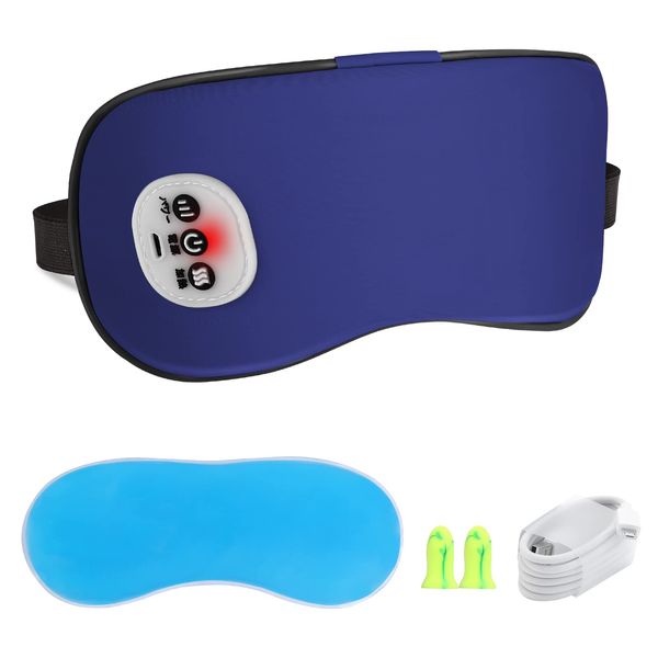 Hot Eye Mask USB Rechargeable Eye Mask Silk No Pressure Cordless Relaxing Blackout Temperature Control Auto Power Off Safety Protection Sleep/Lunch Break/