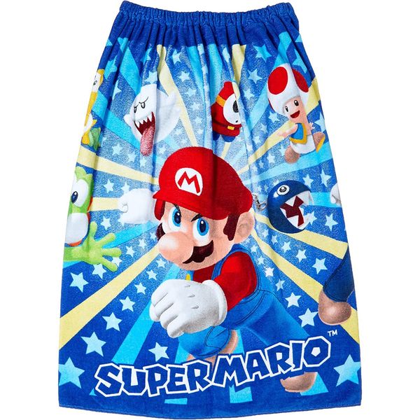 Marushin 4525003800 Mario Wrap Towel, 31.5 inches (80 cm) Length, Nintendo, Super Mario Bros. Children's Wearable Bath Towel, Roll Towel, For Girls, Boys