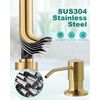 Kitchen Sink Faucet with Soap Dispenser: Brushed Gold Kitchen Faucets with Pull 