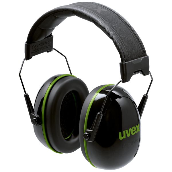 Uvex K10 Foldable Ear Protection Capsule - 30 dB Insulation - Black/Green
