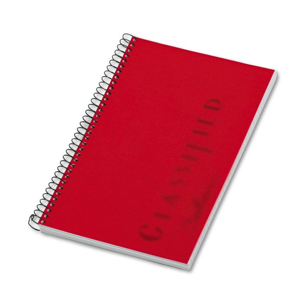 TOPS 73505 Color Notebook, Red Cover, 8 1/2 x 5 1/2, White, 100 Sheets