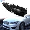 For LINCOLN MKZ 2017 2018 2019 Front Upper Grille Gloss Black Plastic Grill