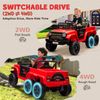 12V Kids Electric Car w/ 2WD/4WD Switchable, Remote Control, Red