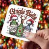 GINgle Bells Drinks Coaster Fun Christmas Mat for Gin Drinker