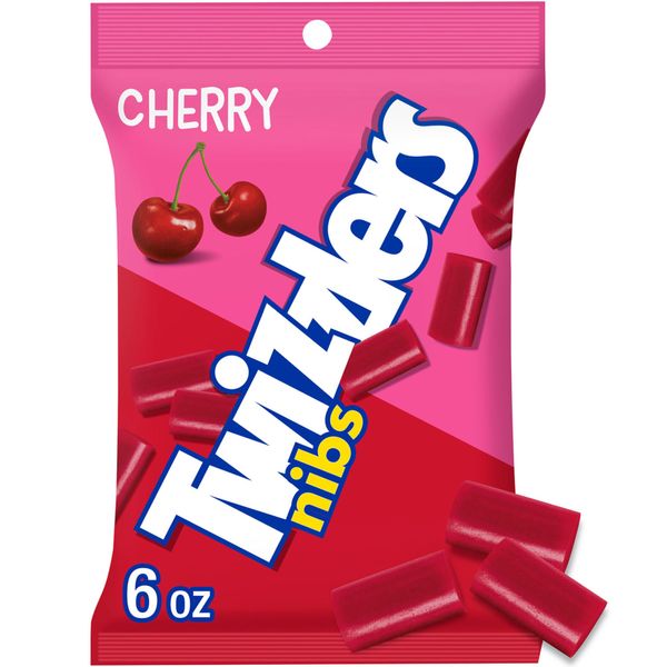TWIZZLERS NIBS Cherry Flavored Licorice Style, Chewy Candy Bags, 6 oz (12 Count)