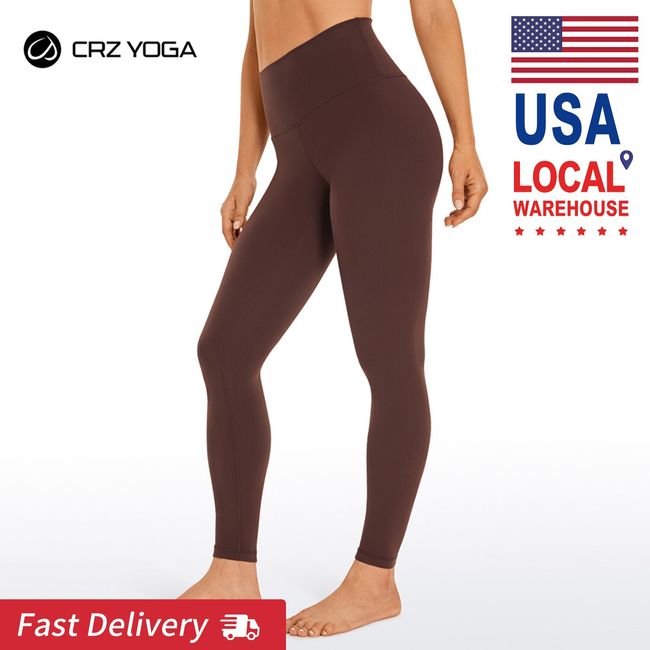 CRZ YOGA Fleece Lined Leggings Winter Warm Workout Pants 28 inches Full  Length