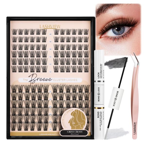 LASHVIEW Lash Extension Clusters Natural Look 70144 Lash bond and seal