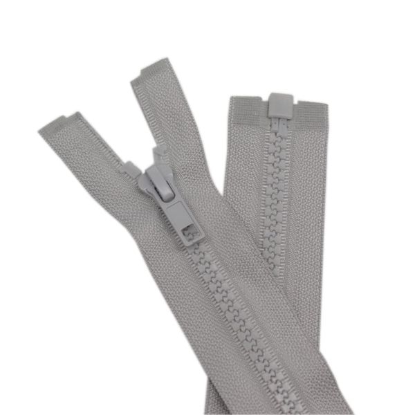 YaHoGa Pack of 2 73 cm Zip Plastic 5 mm Separable Zip for Jackets Grey