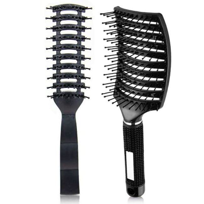 Detangler Brush , Curly Hair Brush Set: 2-Pack Hair Brush and 1