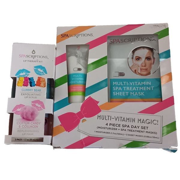 Spa Scriptions 6 Piece Set  Moisturizer & Spa Treatment Masks, Lip Therapy Kit