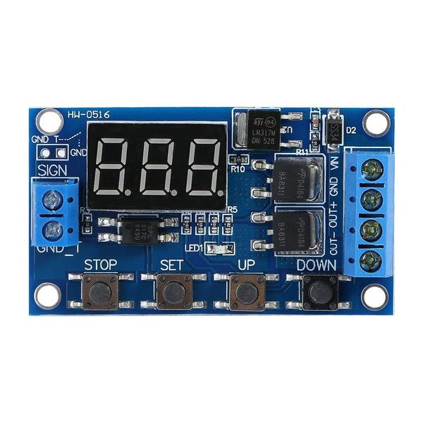 Oumefar DC 5V to 36V Adjustable Trigger Cycle Delay Timer Switch Turn On/Off Module Dual MOS Cycle Relay Timer Switch with LED Display for Controlling DC Motors Lights etc