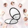 Gospire Mirror, 10x Magnifier, Double Sided Compact Mirror, Magnifying Mirror, Double-Sided Makeup Mirror, Portable Mirror, Folding Mirror, Adjustable Angle, Respect for the Aged Day Gift, Gentle for Presbyopia, Black