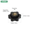 M METERXITY 4 Pack 6 Star Knobs M6 Female Threaded 25mm Hex Head Through Hole Clamping Grip Handle for Mechanical, Electronic, Woodworking Brass Threaded Knobs [Black]