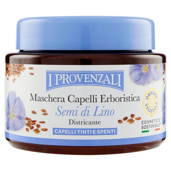 PROVENZALI - Haarmaske aus pflanzlichen Leinsamen zum Entwirren von gefärbten und stumpfem Haar, 98,7% der Inhaltsstoffe stammen aus natürlichen Ursprungs, vegan, made in Italy - 200 ml