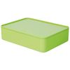 Han 1110-80 ALLISON SMART-ORGANIZER , functional, stackable utensil box with interior tray and lid, Lime Green