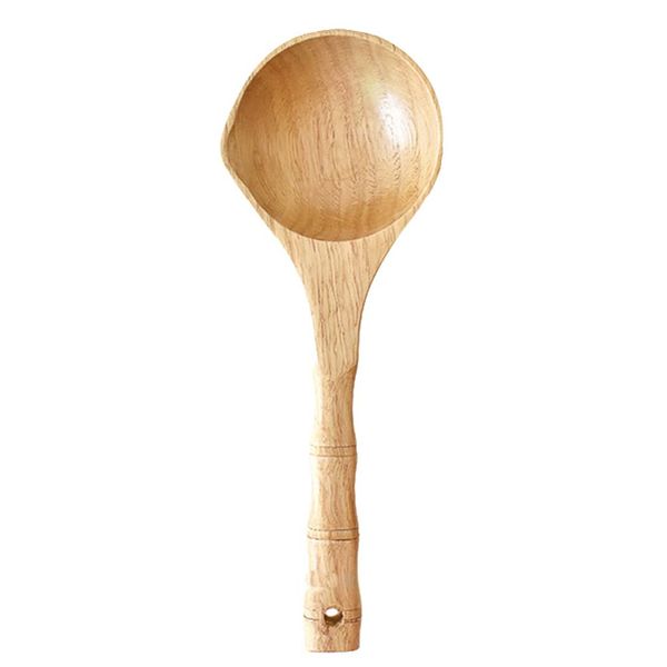 DOITOOL Wooden Sauna Ladle Wood Scoop Handmade Ladle Serving Spoon Wood Scoop Kitchen Ladle Dripper