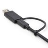 3ft Hybrid USB-C Cable w/USB-A Adapter, Black
