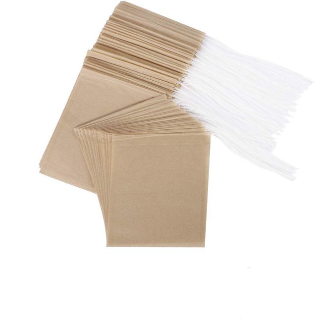 LUCKYBEE 200 Pcs Disposable Empty Tea Bags Filter Filter Paper Tea Bags with Drawstring Strong Penetration Natural Loose Leaf Tea & Coffee