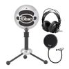 Blue Microphones Snowball Microphone (Aluminum) with Headphones and Pop Filter