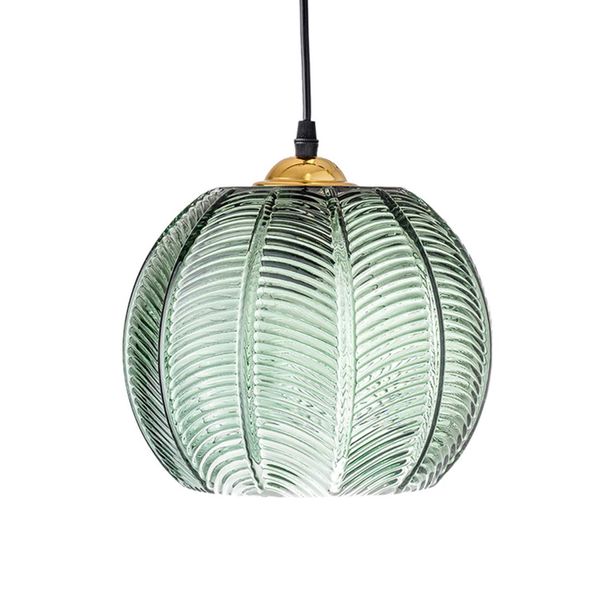 AOODU Green Glass Pendant Light Fixtures mid Century Modern Chandelier Globe Shade semi Flush Mount Ceiling Light Living Room Dining Room Bedroom Lounge Kitchen Island Hanging lamp ,E27 (15cm)