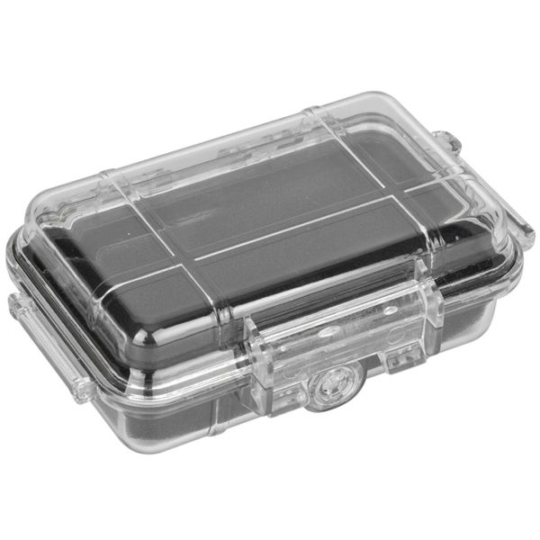 Mini Storage Container Survival Box Case Waterproof Shockproof Pressure Proof Outdoor Organization Storage Tool (Transparent, Small)