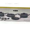 BELLA 12 Piece  Nonstick Kitchen Essentials Cookware Set black  New