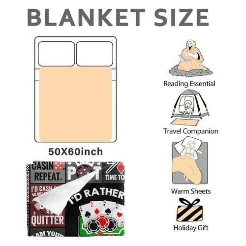 Farecnt Casino Gifts for Women, Gambling Gifts Throw Blanket, Slot Machine Hand Held Games Adults, Soft Casino Throws Blanket - 60”x50”