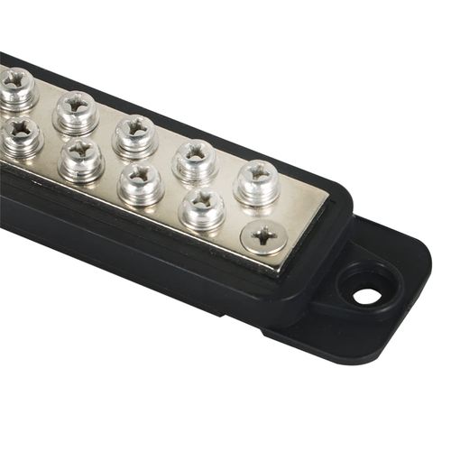 labwork Busbar Bus Bar Power Distribution Block with Cover UL 94 HB 12V 180A 12 Points DC Black Red Pair