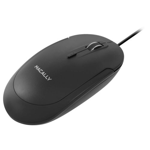 Macally DYNAMOUSE-B USB Optical Silent Click Mouse With 2 Buttons, Scrollwheel and DPI Button for Mac and PC, Black Black