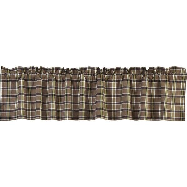 VHC Brands Rustic & Lodge Kitchen Window Curtains-Wyatt Tan Bedding Accessory, 16x72