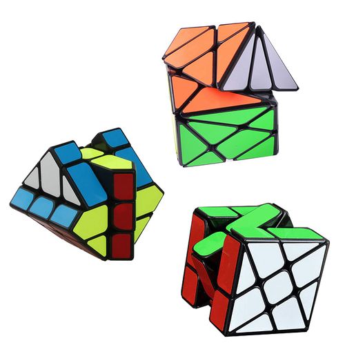 Speed Cube Set Ahyuan 3 Pack Magic Speed Cube Bundle 3x3x3 YJ Windmill Cube Yongjun Axis V2 Cube YJ Fisher Cube 3x3 Sturdy and Smooth Speed Cube Puzzles Toy for Kids and Adults