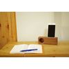 iPhone Wooden Speaker Stand, No Power Supply, Compatible with Plus (Walnut)