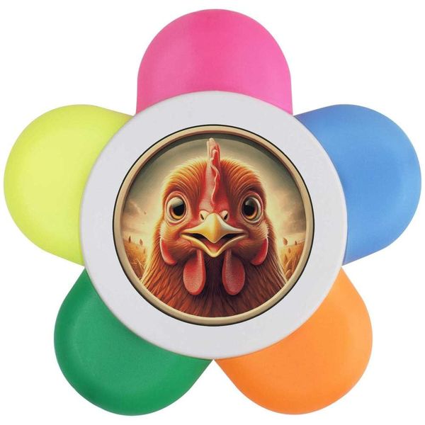 Azeeda 'Happy Chicken' Flower Shape Highlighter Pen (HL00036780)