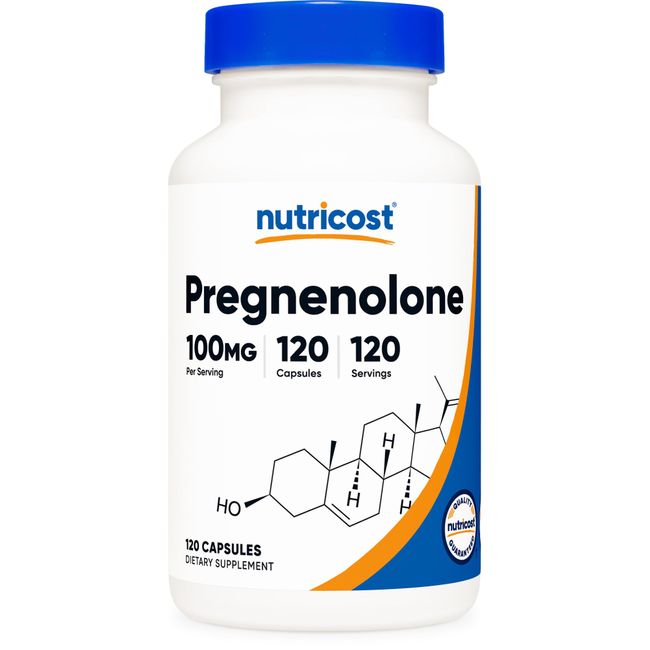 Nutricost Pregnenolone 100mg, 120 Capsules - Non-GMO, Gluten Free, Vegetarian Capsules