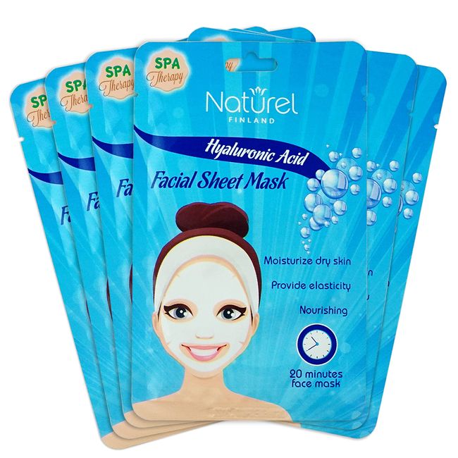 Korean Face Mask Sheet Hyaluronic Acid 12 Mask Pack for Moisturizing and Nourishing