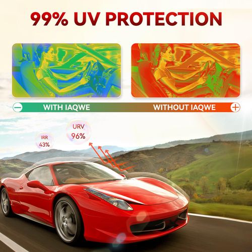 IAQWE Ceramic Car Window Tint with 3% Percent VLT 20" in x 25'Ft Privacy Window Tint for Car Blocks UV IR Rays, Heat & Glare - Scratch Resistance-Black