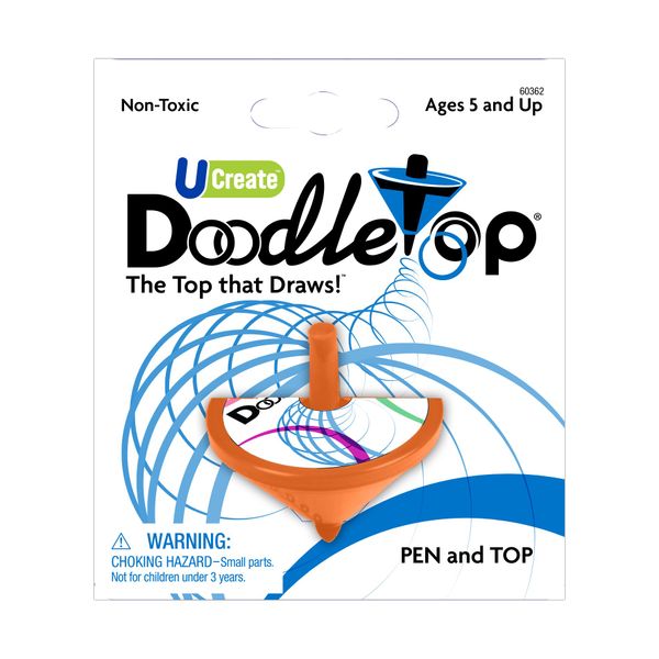 U-Create Doodletop Twister Kit with 1 Pen & 1 Top, Drawing Game, Marker Pen, Creative Art Spiral Spinning Top for Kids Age 5 & Above